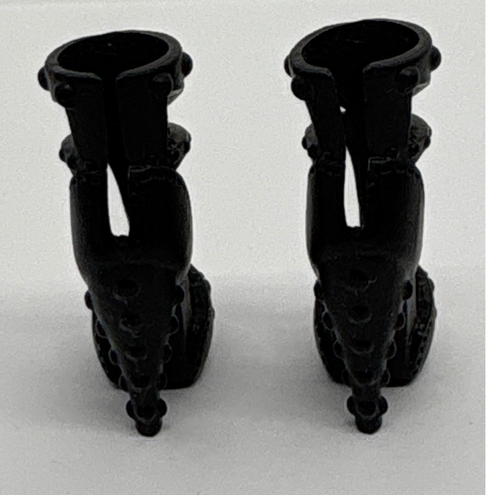 Vintage Barbie Doll Shoes Black Studded Platform Heels Accessories - Picture 4 of 9